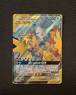 Pokemon TCG Moltres Zapdos Articuno GX 66/68 Full Art Hidden Fates NM/M Holo - Image 2