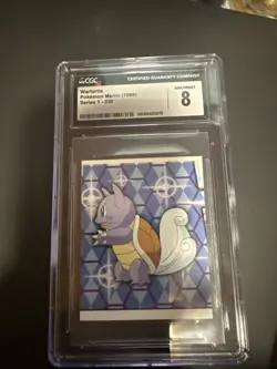 1998 Pokemon Merlin Series 1 #230 Wartortle Sticker CGC 8 - Image 1