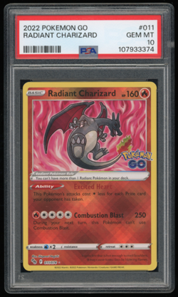 2022 POKEMON GO #011/078 RADIANT CHARIZARD PSA 10 - Image 1