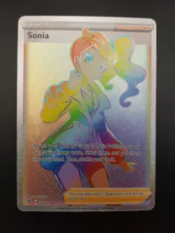 Pokemon Sonia 203/192 Rebel Clash Rainbow Secret Rare Near Mint - Image 1