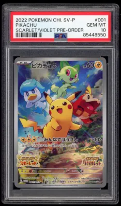 PSA 10 Pikachu Japanese Full Art SV Pre-order Promo Pokemon Card 001/SV-P - Image 1