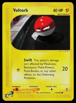 Pokemon Card - Voltorb Aquapolis 115/147 Non Holo - Image 1