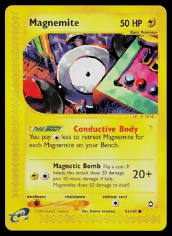 Pokemon Card - Magnemite Aquapolis 91/147 Common Non Holo - Image 1
