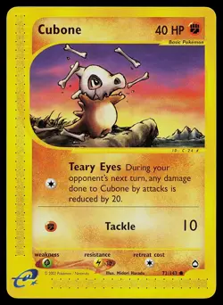 Pokemon Card - Cubone Aquapolis 72/147 Common Non Holo - Image 1
