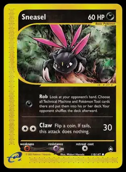 Pokemon Card - Sneasel Aquapolis 110/147 Common Non Holo - Image 1