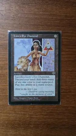 Lion's Eye Diamond MTG Mirage English Magic: The Gathering Card RARE MOD PLAYED - Image 1