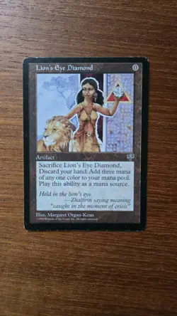 Lion's Eye Diamond MTG Mirage English Magic: The Gathering Card RARE MOD PLAYED - Image 2