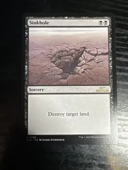 Magic the Gathering Sinkhole 30th Anniversary Card Near Mint Condition - Image 1