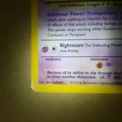 Haunter 6/62 - Holo RARE - Fossil Set - VINTAGE WOTC Pokemon Card - LP/MP - Image 5
