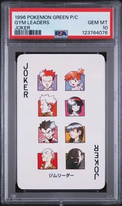 PSA 10 GEM MINT 1996 POKEMON GREEN VERSION PLAYING CARDS GYM LEADERS JOKER - Image 1