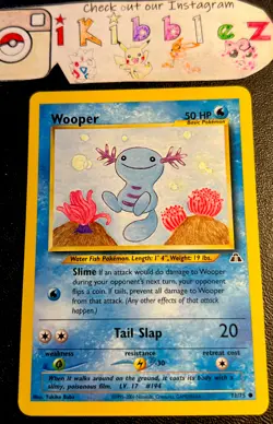 Wooper 71/75 LP Vintage WoTC Wizards Neo Revelation Pokemon Card! - Image 1