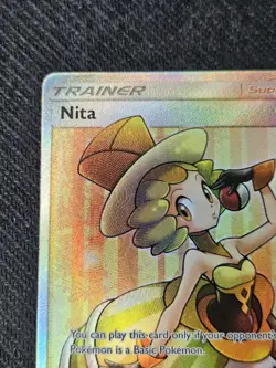 Nita Full Art Trainer - 180/181 - Team Up Sun & Moon Pokemon Card NM- - Image 2