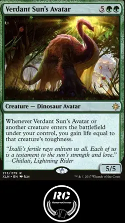 Verdant Sun's Avatar MTG NM XLN Rare Dinosaur Fast Tracked Shipping - Image 1