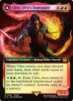 NM Extended Art Foil Clive, Ifrit's Dominant, MTG, Final Fantasy, Magic, 458 - Image 1
