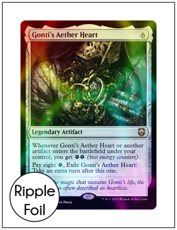 1x Gonti's Aether Heart, Ripple Foil, Modern Horizons 3 Commander, MTG NM - Image 1