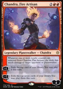 MTG Magic the Gathering Chandra, Fire Artisan (119/330) War of the Spark LP - Image 1