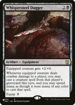 MTG The List Whispersteel Dagger #005 Zendikar Rising Commander - Image 1