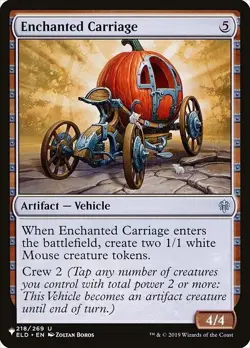 MTG The List Enchanted Carriage #218 Throne of Eldraine - Image 1