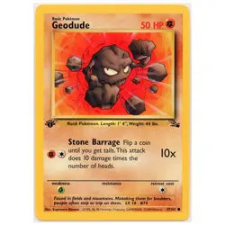 1999 Vintage Pokemon Geodude 1st Edition Jungle WOTC #47/64 LP - Image 1