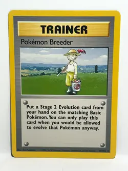 Pokemon Breeder 76/102 Pokemon Card TCG Base Set Unlimited Rare LP - Image 1