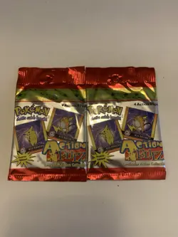 1999 Pokemon Action Flipz Sealed Booster Pack Premier Edition 2 packs - Image 1