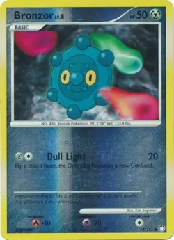 Bronzor - 74/123 - Common - Reverse Holo LP, English Pokemon Mysterious Treasure - Image 1