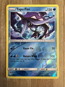 Tapu Fini - 53/236 - Rare - Reverse Holo LP, English Pokemon Unified Minds - Image 1