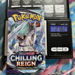 Heavy 21.82g Pokemon Sealed Sword & Shield Chilling Reign Booster Pack - Image 1