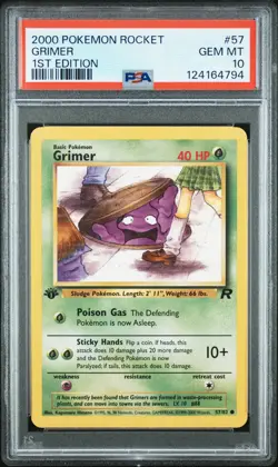 2000 POKEMON ROCKET 1ST ED #57 GRIMER PSA 10 - Image 1