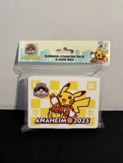 Varsity Jacket Pikachu Dice Box & Damage Counter Set Pokemon Worlds Exclusive - Image 1