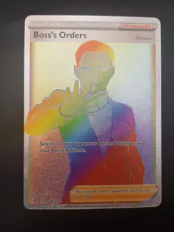 Pokemon Boss's Orders 200/192 Rebel Clash Rainbow Secret Rare Near Mint - Image 1