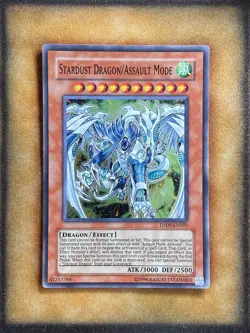 Yugioh Stardust Dragon/Assault Mode DP09-EN001 Super Rare LP - Image 1
