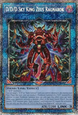 Yugioh! D/D/D Sky King Zeus Ragnarok - DOOD-EN049 - Starlight Rare - 1st Edition - Image 1