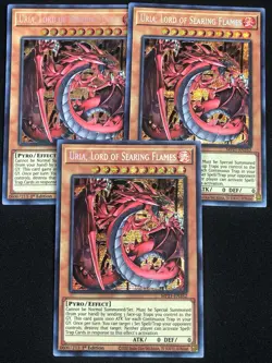 YUGIOH URIA LORD OF SEARING FLAMES MP21-EN252 1ST SECRET X3 NM - Image 1