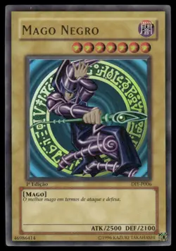 YuGiOh Mago Negro Dark Magician #DIY-P006 Portuguese 1st Edition Ultra Rare NM - Image 1