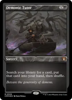 MTG English Demonic Tutor (Foil Etched) NM Foil Commander Masters - Image 1
