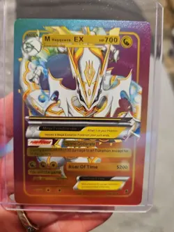 M Rayquaza EX Rainbow Foil Fan Art Vinyl Collector Pokemon Card 159/300 - Image 1