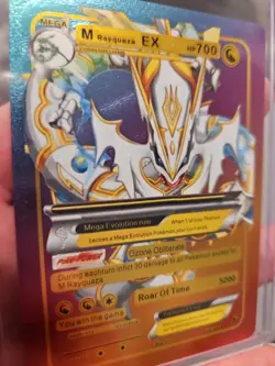 M Rayquaza EX Rainbow Foil Fan Art Vinyl Collector Pokemon Card 159/300 - Image 3