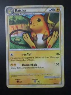RAICHU HOLO POKEMON CARD 10/123 HEARTGOLD SOULSILVER COSMOS MP EX - Image 1