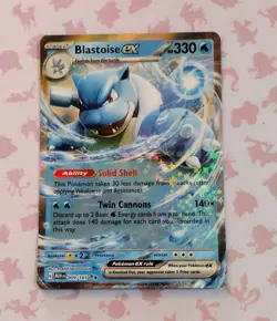 Blastoise ex 009/165 Scarlet & Violet 151 Double Rare Holo Pokemon TCG Card M/NM - Image 1