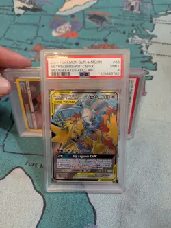2019 POKEMON SUN & MOON HIDDEN FATES 66 FULL ART/MOLTRES & ZAPDOS & ART PSA 9 - Image 1