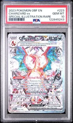PSA 10 Charizard EX 223/197 Pokemon Obsidian Flames Special Illustration Rare - Image 1
