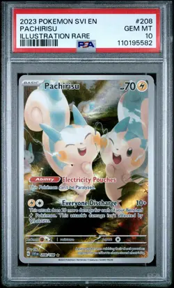 2023 POKEMON SVI EN-SCARLET & VIOLET ILLUSTRATION RARE #208 PACHIRISU PSA 10 - Image 1