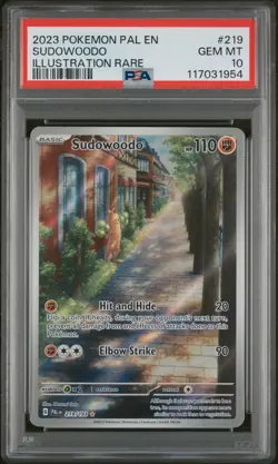 2023 POKEMON PAL EN-PALDEA EVOLVED ILLUSTRATION RARE #219 SUDOWOODO PSA 10 - Image 1