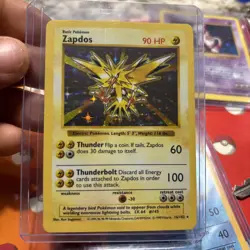 Pokemon TCG Zapdos Holo Rare Card Base Set, Shadowless, 16/102 - Image 1