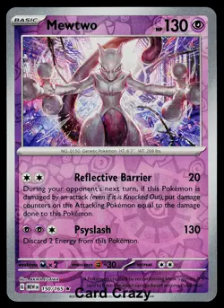 Mewtwo 150/165 Reverse Holo SV: Scarlet & Violet 151 Pokemon Card NM - Image 1