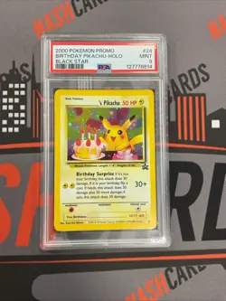 POKEMON World Collection BIRTHDAY PIKACHU 24 Black Star Promo STAMPED PSA 9 MINT - Image 1