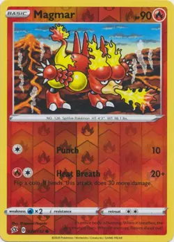 Reverse Holo Magmar 029/192 Common Rebel Clash Pokemon TCG - Image 1