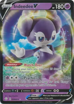 Holo Indeedee V 039/072 Ultra Rare Shining Fates Pokemon TCG - Image 1