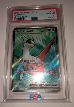 PSA 10 Latias ex #220 Surging Sparks 2024 Pokemon GEM MINT - Image 1